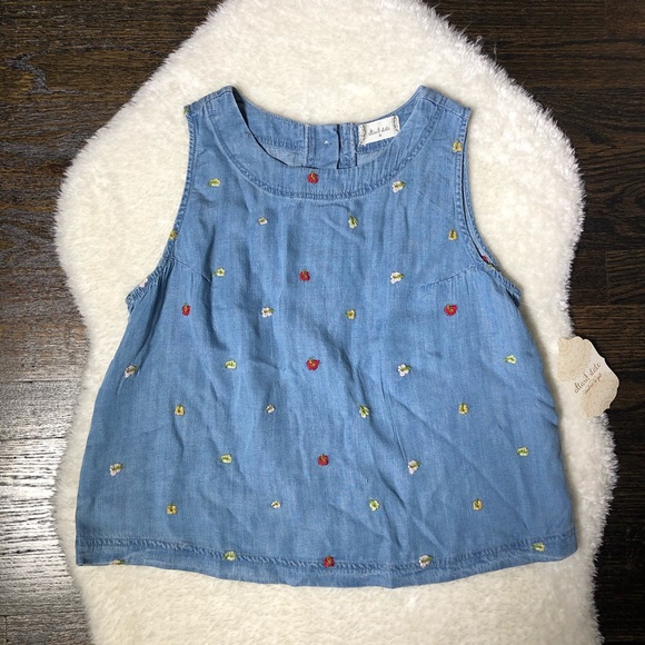 Altar'd State Tops - Altar’d State Chambray Wildflower Crop Top